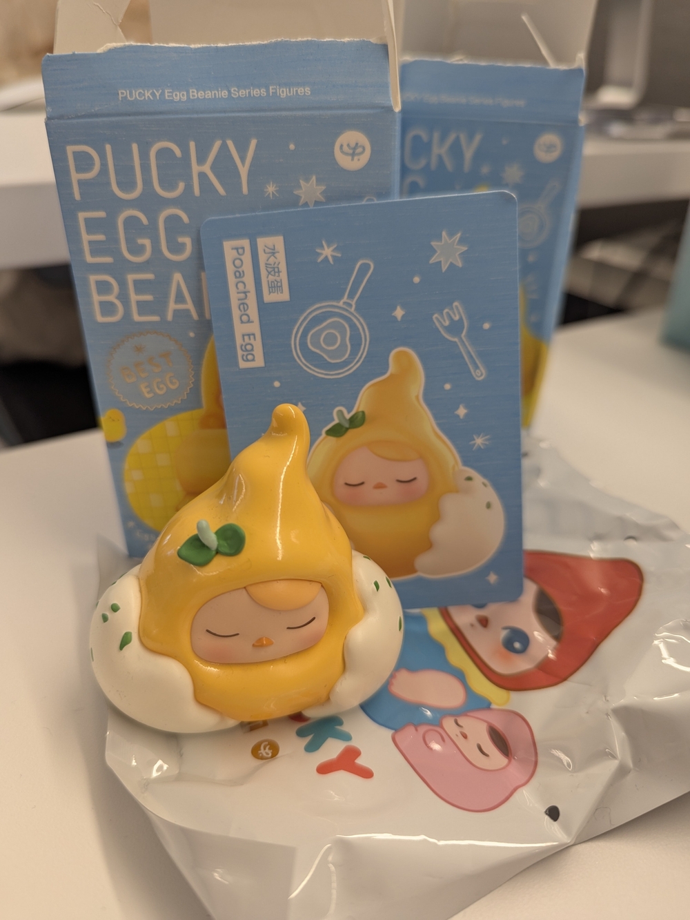 Pop Mart PUCKY Egg Beanie Series Figure Poached Egg Like New